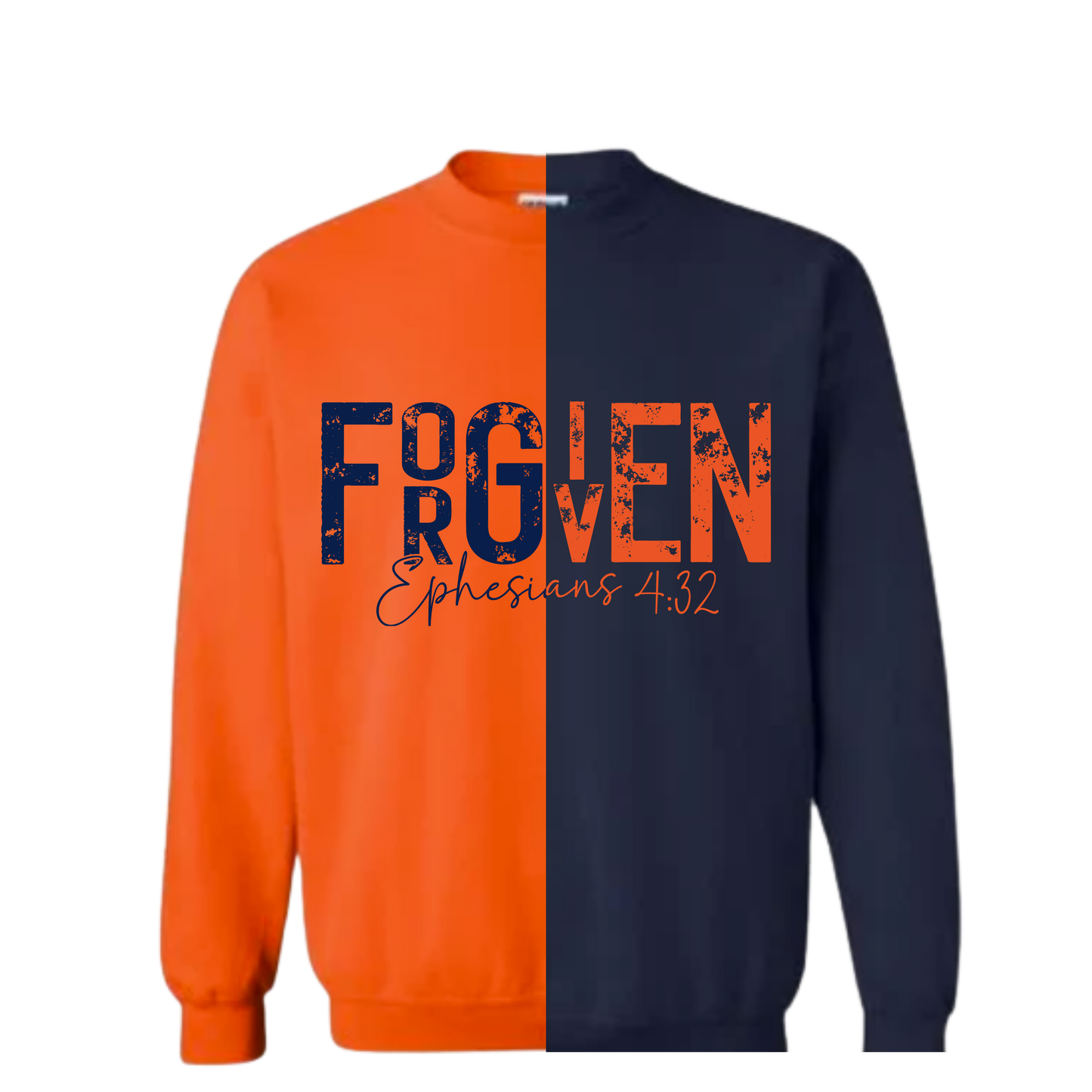 FORGIVEN -Navy/Orange Crew Neck