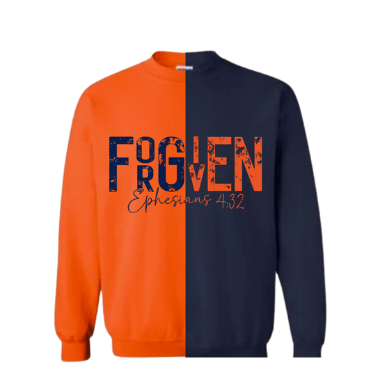 FORGIVEN -Navy/Orange Crew Neck