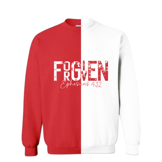 FORGIVEN -Red/White Crew Neck