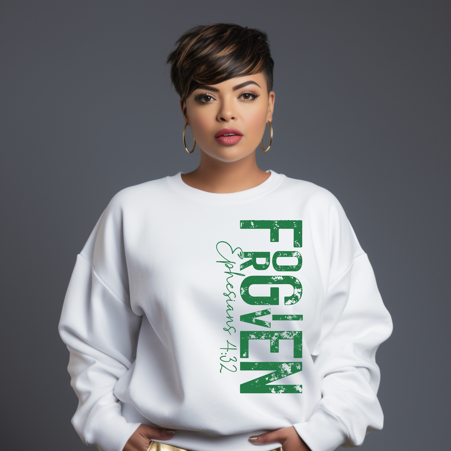 FORGIVEN - White Long Sleeve Sweatshirt